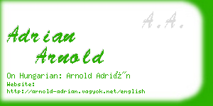 adrian arnold business card